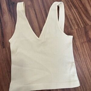 Light yellow ribbed tank top
